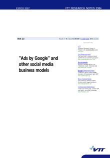 "Ads by Google" and other social media business models