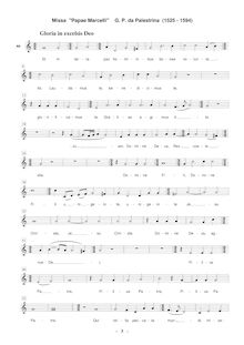 Partition alto, Missa Papae Marcelli, Palestrina, Giovanni Pierluigi da par Giovanni Pierluigi da Palestrina