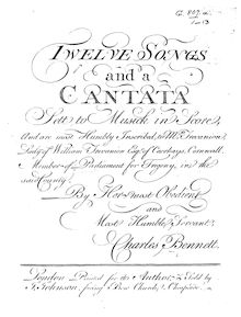 Partition complète, 12 chansons et a Cantata, Bennett, Charles