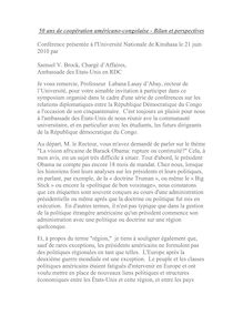 50 ans de coopération américano-congolaise - Bilan et perspectives ...