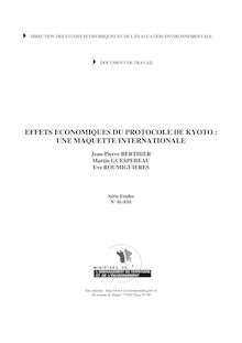 Effets économiques du protocole de Kyoto : une maquette internationale.