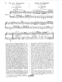 Partition complète, Eleven New Bagatelles, 1). G minor 2). C major 3). D major 4). A major 5). C minor 6). G major 7). C major 8). C major 9). A minor 10). A major  11). B♭ major par Ludwig van Beethoven