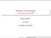 Systemes de Versionage introduction patch diff