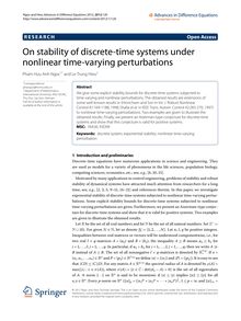 On stability of discrete-time systems under nonlinear time-varying perturbations