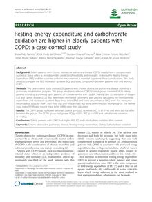 Resting energy expenditure and carbohydrate oxidation are higher in elderly patients with COPD: a case control study