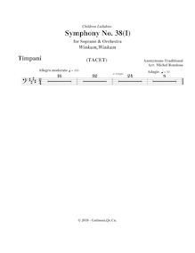 Partition timbales, Symphony No.38  Children s Lullabies , E major par Michel Rondeau