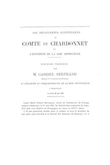 Hilaire Bernigaud de CHARDONNET 1er mai mars par Gabriel Bertrand célébration de ses découvertes scientifiques l occasion du cinquantenaire de la soie artificielle