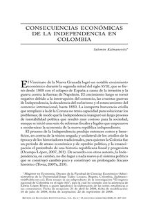 Consecuencias económicas de la independencia en Colombia (Economic Consequences of Independence in Colombia)
