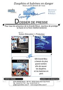 DOSSIER DE PRESSE - SOS Grand Bleu, protection des dauphins et des ...
