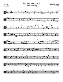 Partition ténor viole de gambe 2, alto clef, Airs et Fantasia pour 5 violes de gambe