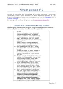 Cours de version grecque publié sous forme de "feuilleton" - 2ème année de CPGE littéraire, La version grecque - cours n°9