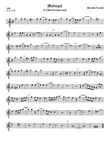 Partition ténor viole de gambe 1, octave aigu clef, Udist al centro mai