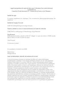 Sujet thèse ED 227 Froment Friess Amerique UMR7206-3 