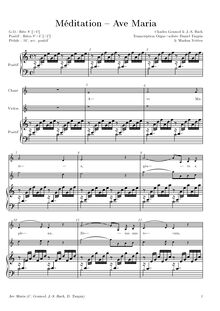 Partition complète, Ave Maria, Méditation sur le Premier Prélude de Piano de S. Bach (original title)