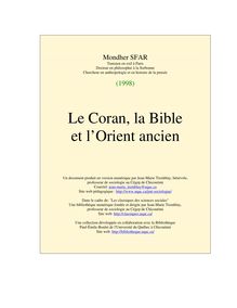 Le Coran, la Bible et l Orient ancien.