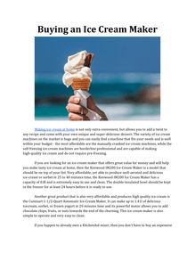 Buying an Ice Cream Maker