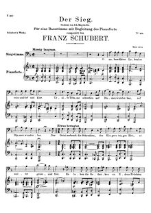 Partition complète, Der Sieg, D.805, The Victory, Schubert, Franz