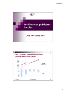 Cour des comptes : Infographie du rapport sur les finances publiques locales