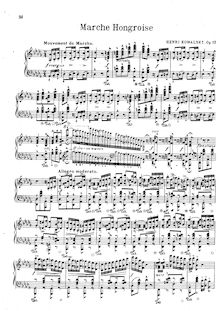Partition complète, March Hongroise, Op.13, Kowalski, Henri