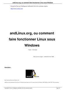 andLinux.org, ou comment faire fonctionner Linux sous Windows
