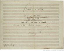 Partition Complete revised score (1804 version), Florette et Colin, Opéra bouffe en 1 Acte et 12 n°s.