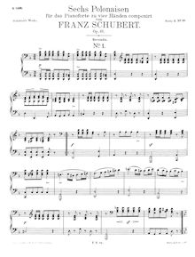 Partition complète, 6 Polonaises, D.824, Schubert, Franz par Franz Schubert