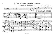 Partition complète, 6 Liebeslieder von Hoffmann von Fallersleben, Op.155