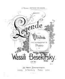 Partition Score et partition de violon, Legende, Bezekirsky, Vasily