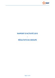 EDF - rapport annuel, résultats d activité 2015