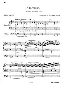 Partition complète, Adoremus, Melodie Religieuse, E♭ major, Ravina, Jean Henri par Jean Henri Ravina