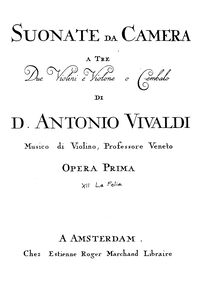 Partition violon I, Trio Sonata en D minor, RV 63, Vivaldi, Antonio