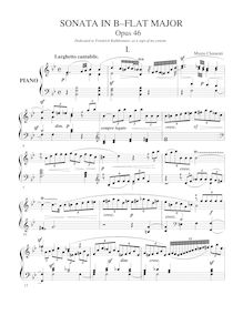 Partition , Largo Cantabile. Allegro con brio, Piano Sonata en B-flat, Op.46