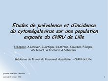 Etudes de prévalence et d'incidence du cytomégalovirus sur une ...
