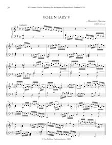 Partition , Voluntary en G major, Twelve Voluntarys pour pour orgue ou clavecin