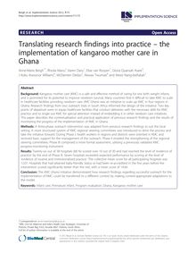 Translating research findings into practice – the implementation of kangaroo mother care in Ghana