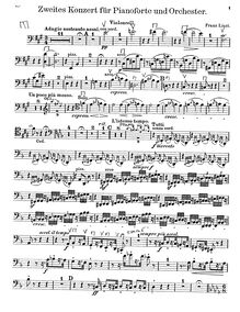 Partition violoncelles, Piano Concerto No.2, A major, Liszt, Franz par Franz Liszt