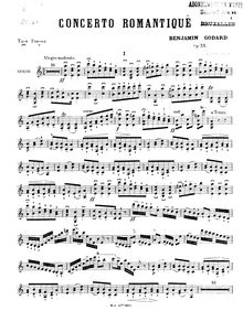 Partition de violon (reissue), Concerto romantique, Op.35