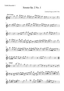 Partition aigu enregistrement  1, Six sonates of Two parties pour Two flûtes