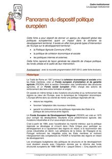 Panorama du dispositif politique européen - Les dispositifs ...