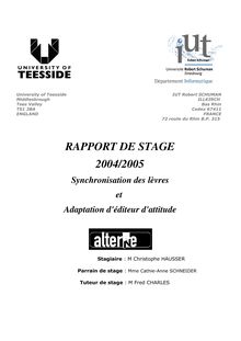 RAPPORT DE STAGE 2004/2005