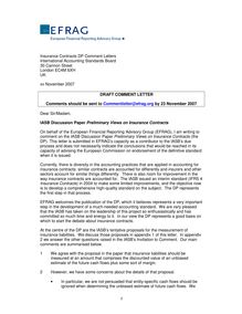 EFRAG s draft comment letter on Insurance