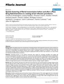 Spatial clustering of filarial transmission before and after a Mass Drug Administration in a setting of low infection prevalence