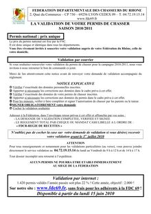 notice explicative - VALIDATION DU PERMIS DE CHASSER