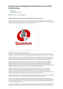Quantum Aims to Bridge Monumental Vacuum in the Real Estate Industry