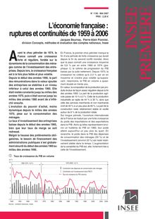 Léconomie française : ruptures et continuités de 1959 à 2006 