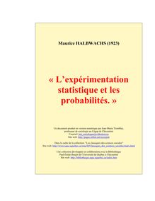 L expérimentation statistique et les probabilités.