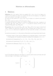 Matrices et déterminants 1 Matrices
