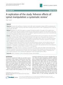 A replication of the study ‘Adverse effects of spinal manipulation: a systematic review’