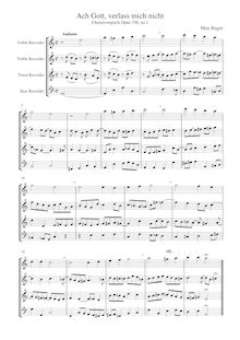 Partition , Ach Gott, verlass mich nicht (AATB), choral préludes pour orgue, Op.79b
