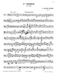 Partition violoncelles, Piano Concerto No.4, Quatrième Concerto pour Piano et Orchestre